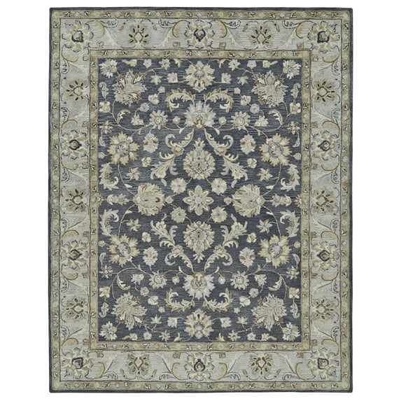 Feizy Eaton Traditional Oriental, Blue/Gray/Taupe, 8' x 11' Area Rug Easy Care Stain Resistant Fade Resistant Classic Persian Floor Rug for Living room Bedroom