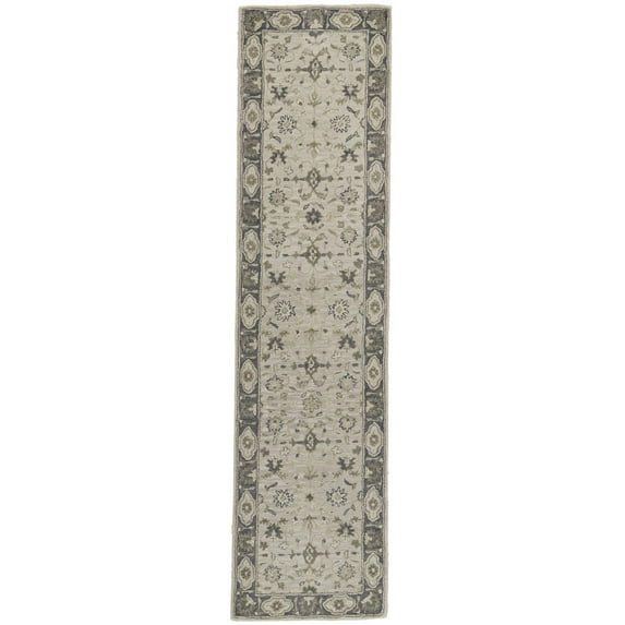 Feizy Eaton Traditional Oriental, Gray/Ivory/Taupe, 2'6" x 10' Runner Easy Care Stain Resistant Water Resistant Classic Persian Design Carpet for Living Dining Bed Room