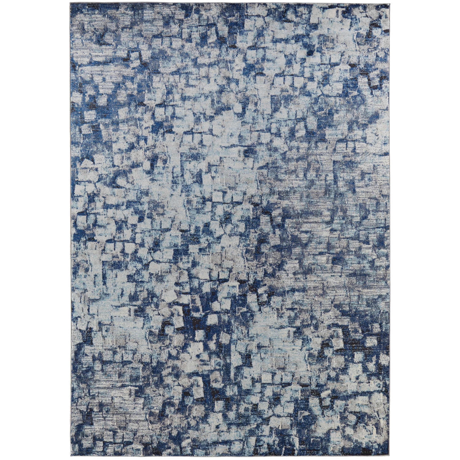 Feizy Edgemont Modern Abstract, Blue/Ivory, 9' x 12' Area Rug Easy Care ...