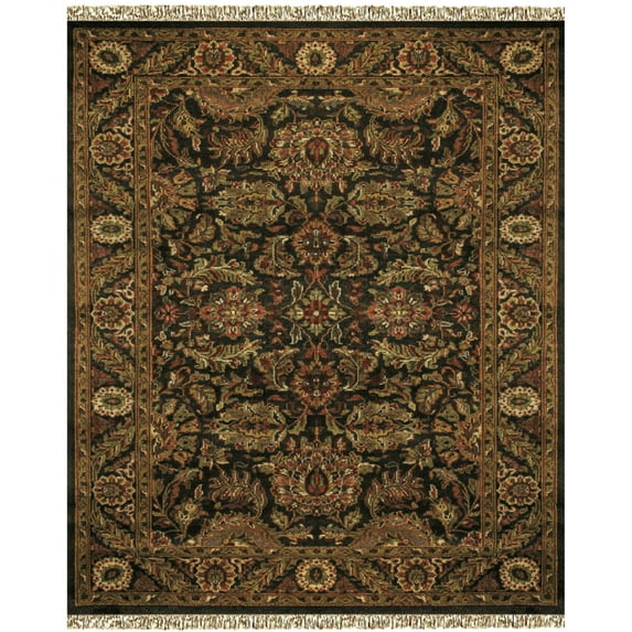 Feizy Edmonton Traditional Oriental, Taupe/Green/Red, 5'6" x 8'6" Area Rug Stain Water Resistant Pet & Kid Friendly Persian Medallion Design Carpet for Living Dining Bed Room