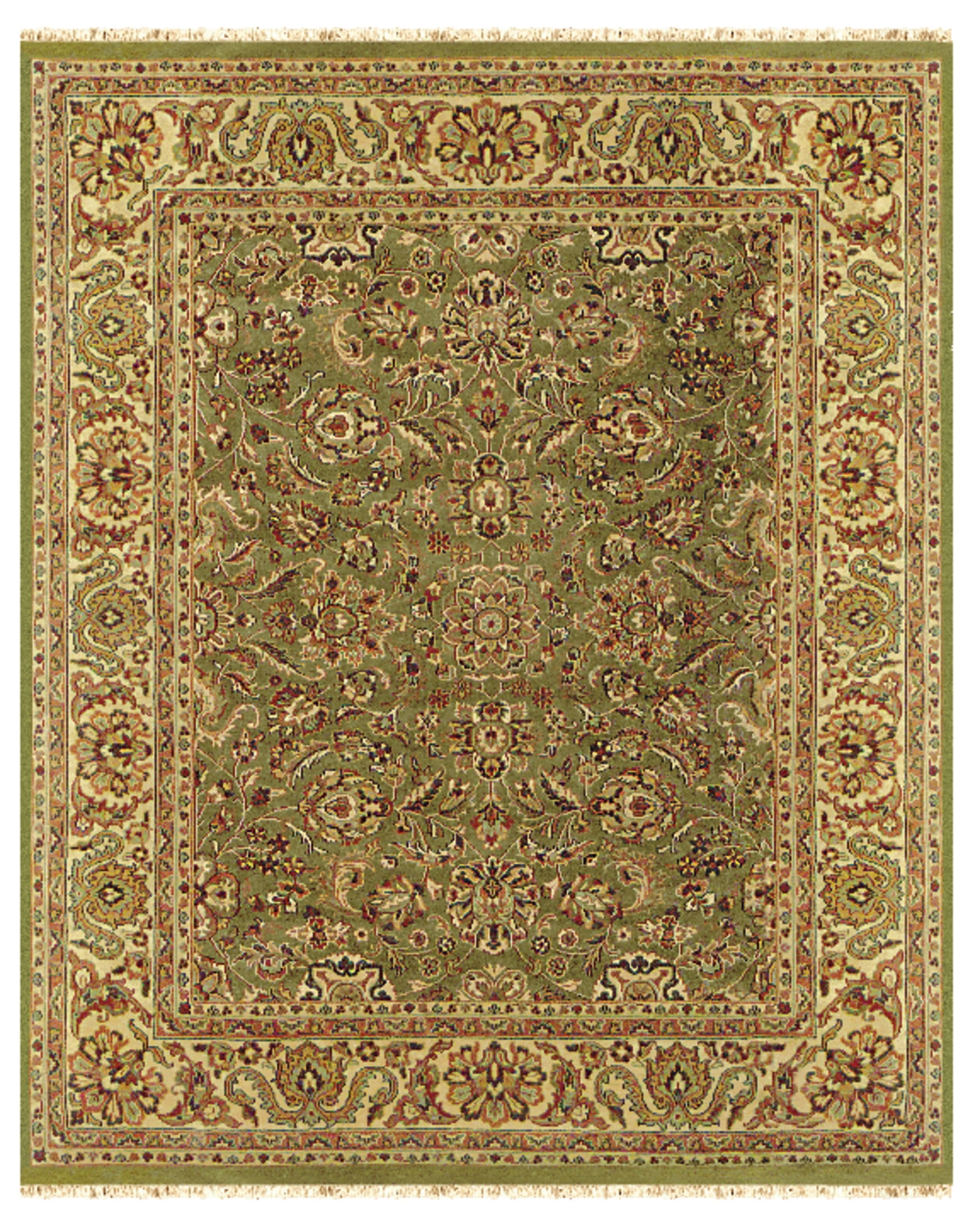 Feizy Edmonton Traditional Persian, Green/Tan, 8' x 8' Round Rug Stain