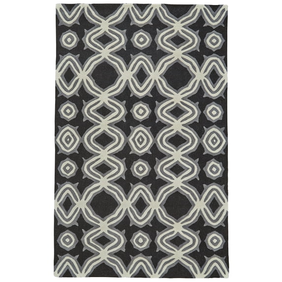 Feizy Ella Transitional Abstract, Black/Ivory/Gray, 5' x 8' Area Rug, Easy Care Stain Resistant Kid Friendly, Area Rug for Living Room and Bedroom
