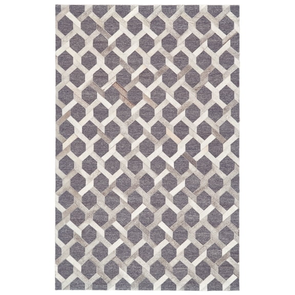 Feizy Fannin Transitional Geometric, Gray/Taupe/Ivory, 2' x 3' Accent Rug, Fade Sheen, Area Rug for Living Room and Bedroom