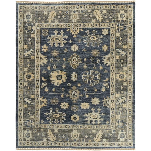 Feizy Fillmore Traditional Floral & Botanical, Blue/Gray, 4' x 6' Accent Rug Easy Care Stain Resistant Pet & Kid Friendly Classic Bordered Floor Rug for Living room Bedroom