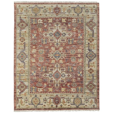 Feizy Fillmore Transitional Medallion, Red/Ivory/Gold, 2' x 3' Accent Rug Easy Care Stain Resistant Pet & Kid Friendly Global Southwestern Floor Rug for Living room Bedroom