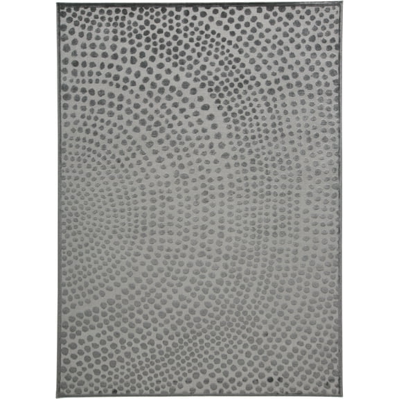 Feizy Gaspar Modern Polka Dots, Gray/Silver/Ivory, 8' x 11' Area Rug Easy Care Fade Resistant Stain Resistant Casual Gradient & Ombre Design Carpet for Living Dining Bed Room