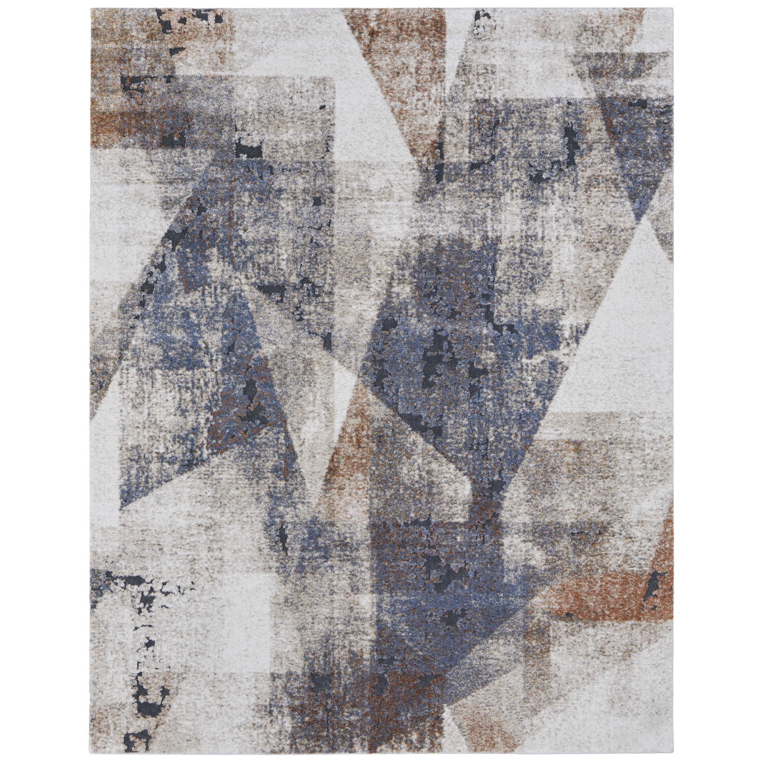 Feizy Gilmore Modern Color Block, Blue/Ivory/Taupe, 5'3
