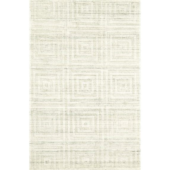 Feizy Gramercy Modern Geometric, Ivory, 2' x 3' Accent Rug Sheen Fade Resistant Casual Design Carpet for Living Dining Bed Room