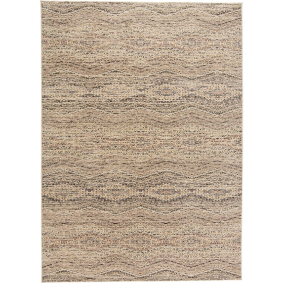 Feizy Home Collection 4.75' x 7.5' Beige and Gray Diamond Rectangular Area Throw Rug