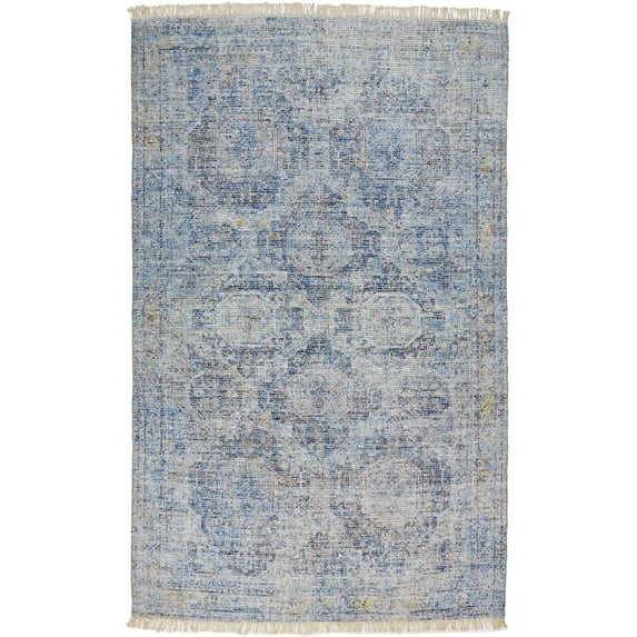 Feizy Home Collection 5' x 7.5' Blue and Beige Vintage Rectangular Area Throw Rug