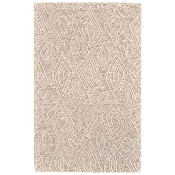 Feizy Home Collection 8' x 11' Ivory Minimalist Hand Tufted Rectangular Wool Area Throw Rug