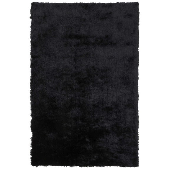 Feizy Indochine Modern Solid, Black, 7'6" x 9'6" Area Rug Sheen Fade Resistant Luxury & Glam Floor Rug for Living room Bedroom