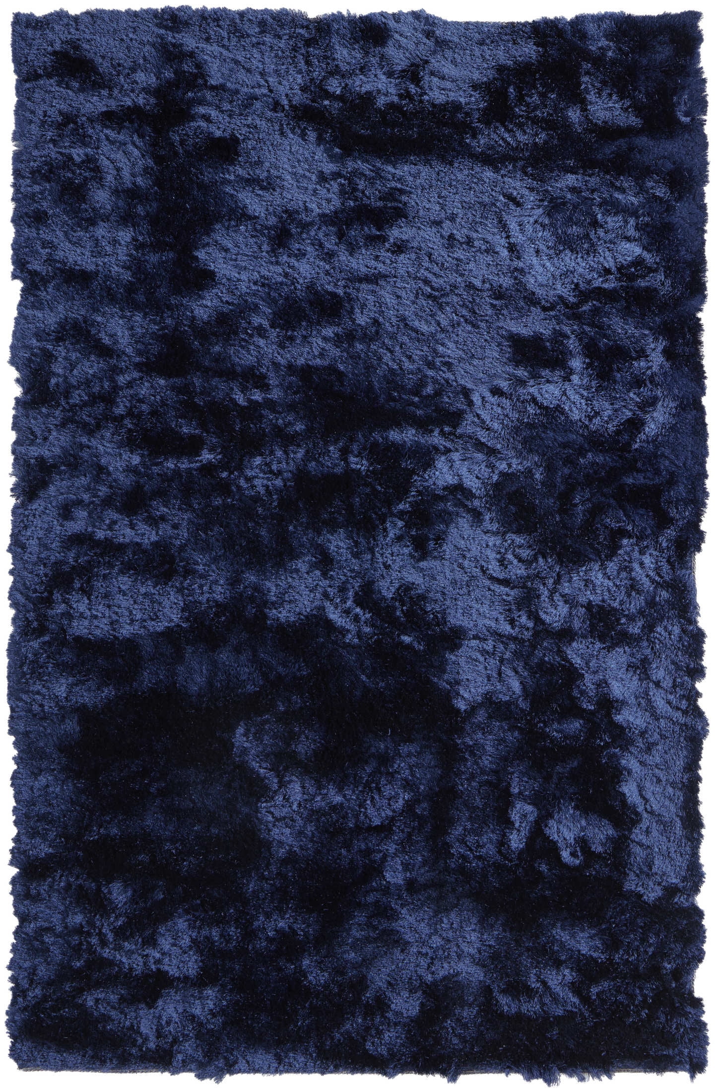 Indochine Dark Blue Hand-Tufted Shag Area Rug