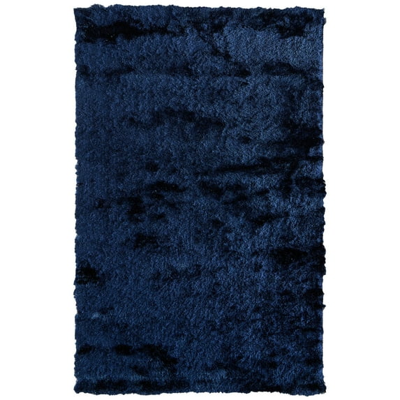 Feizy Indochine Modern Solid, Blue/Black, 2' x 3'4" Accent Rug Sheen Fade Resistant Luxury & Glam Floor Rug for Living room Bedroom