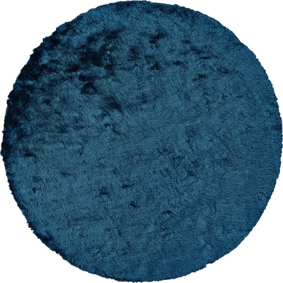 Feizy Indochine Modern Solid, Blue/Green, 10' x 10' Round Rug Sheen Fade Resistant Luxury & Glam Floor Rug for Living room Bedroom