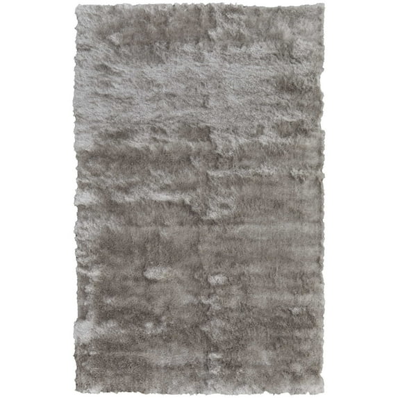 Feizy Indochine Modern Solid, Gray/Silver, 4'9" x 7'6" Area Rug Sheen Fade Resistant Luxury & Glam Floor Rug for Living room Bedroom