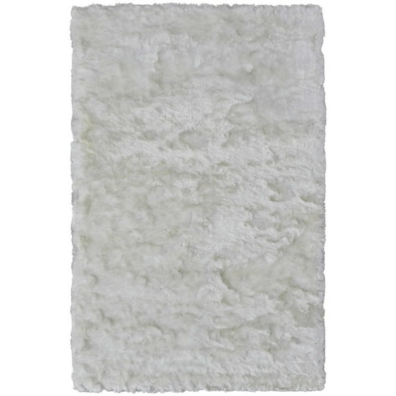 Feizy Indochine Modern Solid, White, 5' x 8' Area Rug Sheen Fade Resistant Luxury & Glam Floor Rug for Living room Bedroom