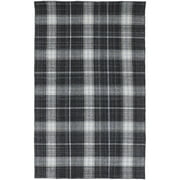 Feizy Jemma Transitional Plaid, Black/White/Blue, 5 x 8 Area Rug Easy Care Stain Resistant Pet & Kid Friendly Rustic Floor Rug for Living room Bedroom