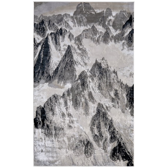 Feizy Jewel Modern Abstract, Silver/Gray, 7'10" x 10' Area Rug Easy Care Stain Resistant Fade Resistant Bohemian & Eclectic Watercolor Floor Rug for Living room Bedroom