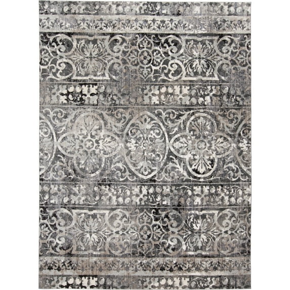 Feizy Kano Transitional Distressed, Gray/Ivory/Taupe, 2'2" x 3' Accent Rug Easy Care Stain Resistant Fade Resistant Casual Trellis & Lattice Floor Rug for Living room Bedroom