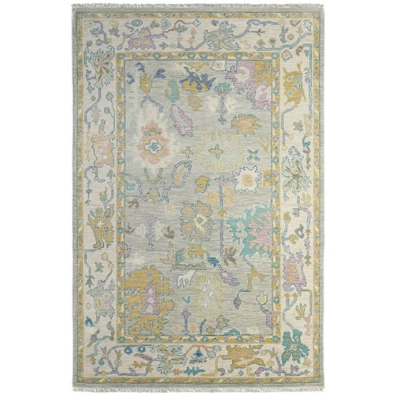 Feizy Karina Traditional Persian, Gray/Purple/Gold, 2' x 3' Accent Rug Easy Care Stain Resistant Fade Resistant Bohemian & Eclectic Bordered Floor Rug for Living room Bedroom