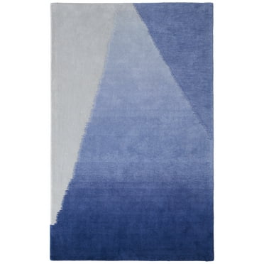 Feizy Katya Modern Geometric, Blue/Gray, 2' x 3' Accent Rug Easy Care Stain Resistant Pet & Kid Friendly Casual Gradient & Ombre Design Carpet for Living Dining Bed Room
