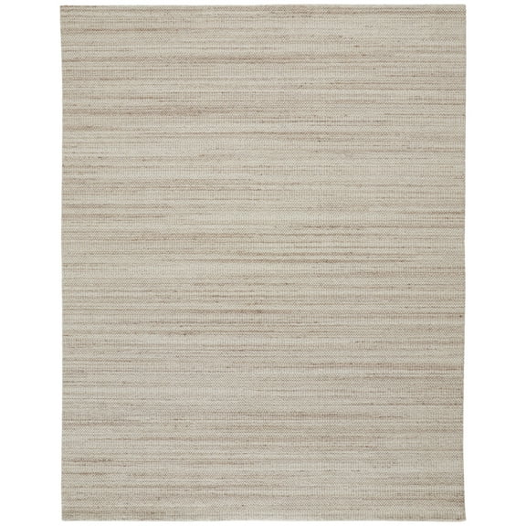 Feizy Keaton Transitional Solid, Ivory, 2' x 3' Accent Rug Stain Fade Resistant Easy Care Casual Stripes Floor Rug for Living room Bedroom