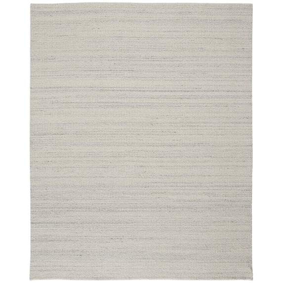 Feizy Keaton Transitional Solid, Ivory/Gray, 5' x 8' Area Rug Stain Fade Resistant Easy Care Casual Stripes Floor Rug for Living room Bedroom