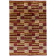 thumbnail image 1 of Feizy Keystone Transitional Stripes, Gold/Green/Red, 4' x 6' Accent Rug Sheen Handmade Fade Resistant Casual Checkered Floor Rug for Living room Bedroom, 1 of 8