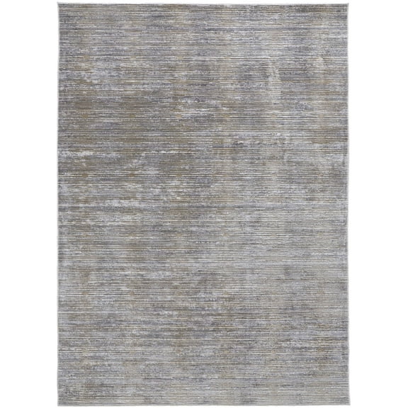 Feizy Laina Transitional Distressed, Taupe/Silver/Tan, 2' x 3' Accent Rug Easy Care Pet & Kid Friendly Stain Resistant Rustic Solid Floor Rug for Living room Bedroom