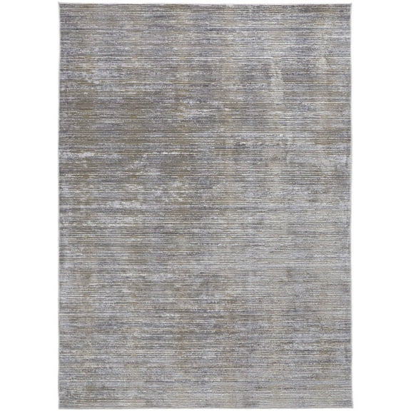Feizy Laina Transitional Distressed, Taupe/Silver/Tan, 4' x 6' Accent Rug Easy Care Pet & Kid Friendly Stain Resistant Rustic Solid Floor Rug for Living room Bedroom