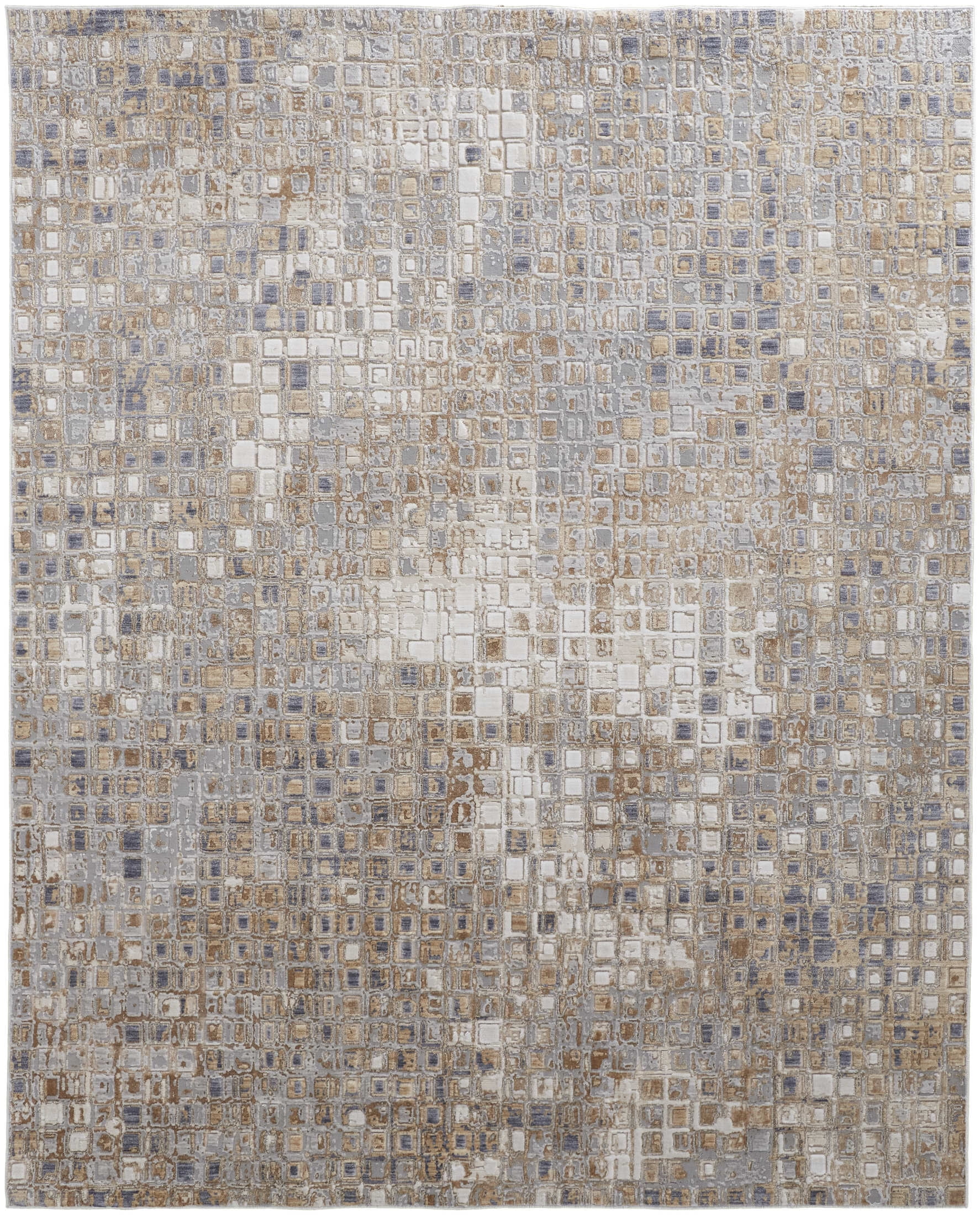 Ivory and Beige Abstract Cotton Synthetic 3x5 Area Rug