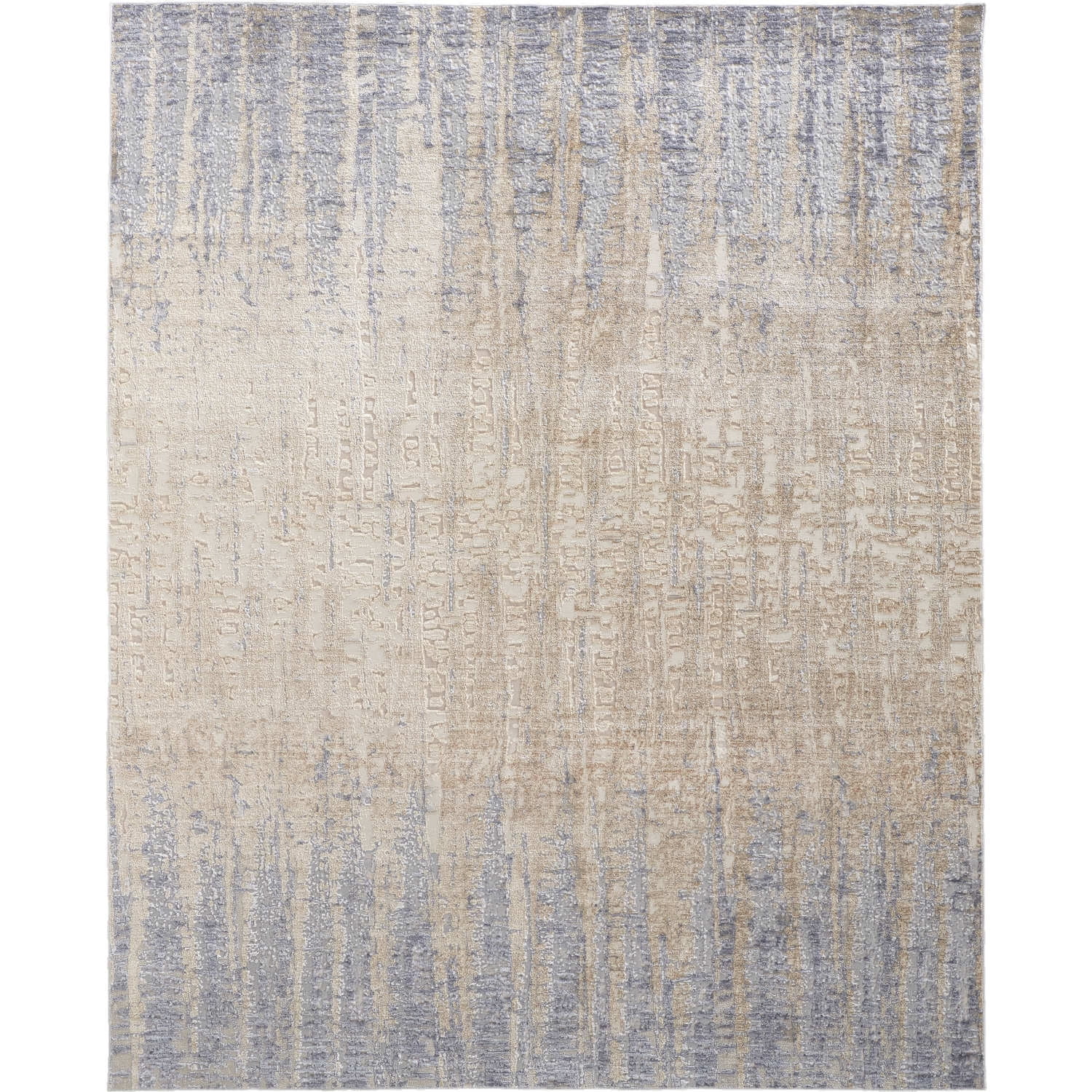 Laina 2' x 3' Blue and Tan Abstract Synthetic Area Rug