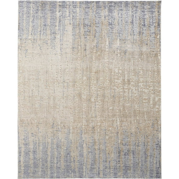 Feizy Laina Transitional Gradient & Ombre, Tan/Brown/Blue, 4' x 6' Accent Rug Easy Care Pet & Kid Friendly Stain Resistant Industrial Distressed Floor Rug for Living room Bedroom