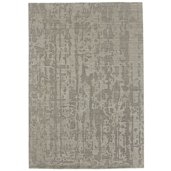 Feizy Leilani Modern Abstract, Taupe, 5'6" x 8'6" Area Rug Sheen Fade Resistant Industrial Solid Design Carpet for Living Dining Bed Room
