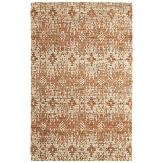 Feizy Lilliana Transitional Geometric, Orange/Ivory/Tan, 8' x 11' Area Rug Handmade Reversible Global Diamond Floor Rug for Living room Bedroom