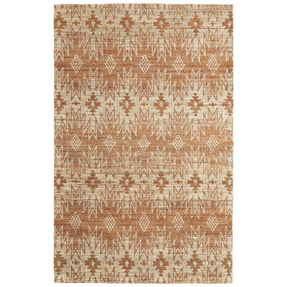 Feizy Lilliana Transitional Geometric, Orange/Ivory/Tan, 8' x 11' Area Rug Handmade Reversible Global Diamond Floor Rug for Living room Bedroom