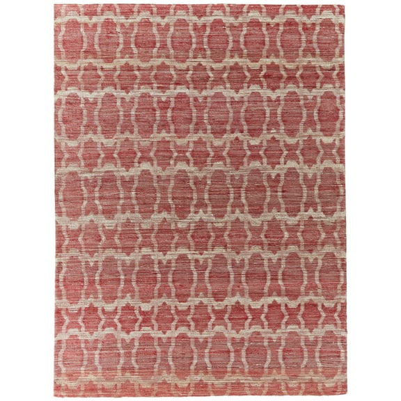 Feizy Lilliana Transitional Geometric, Red/Tan, 8' x 11' Area Rug Handmade Reversible Bohemian & Eclectic Ikat Floor Rug for Living room Bedroom