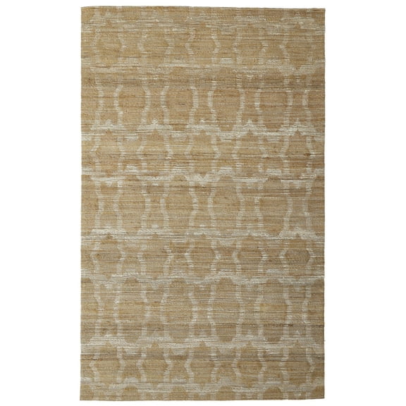 Feizy Lilliana Transitional Geometric, Tan/Ivory/Gold, 5' x 8' Area Rug Handmade Reversible Bohemian & Eclectic Ikat Design Carpet for Living Dining Bed Room