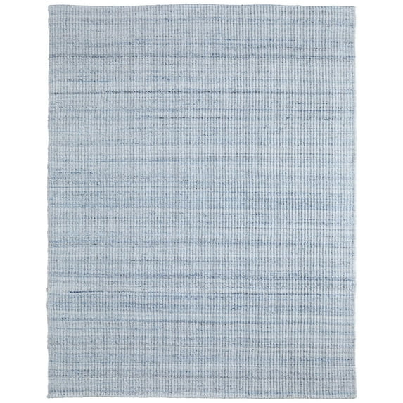Feizy Limerick Modern Solid, Blue/White, 2' x 3' Accent Rug Eco Friendly Easy Care Kid Friendly Casual Stripes Floor Rug for Living room Bedroom