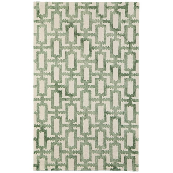Feizy Lorrain Modern Geometric, Ivory/Green, 9'6" x 13'6" Area Rug Easy Care Stain Resistant Fade Resistant Bohemian & Eclectic Floor Rug for Living room Bedroom