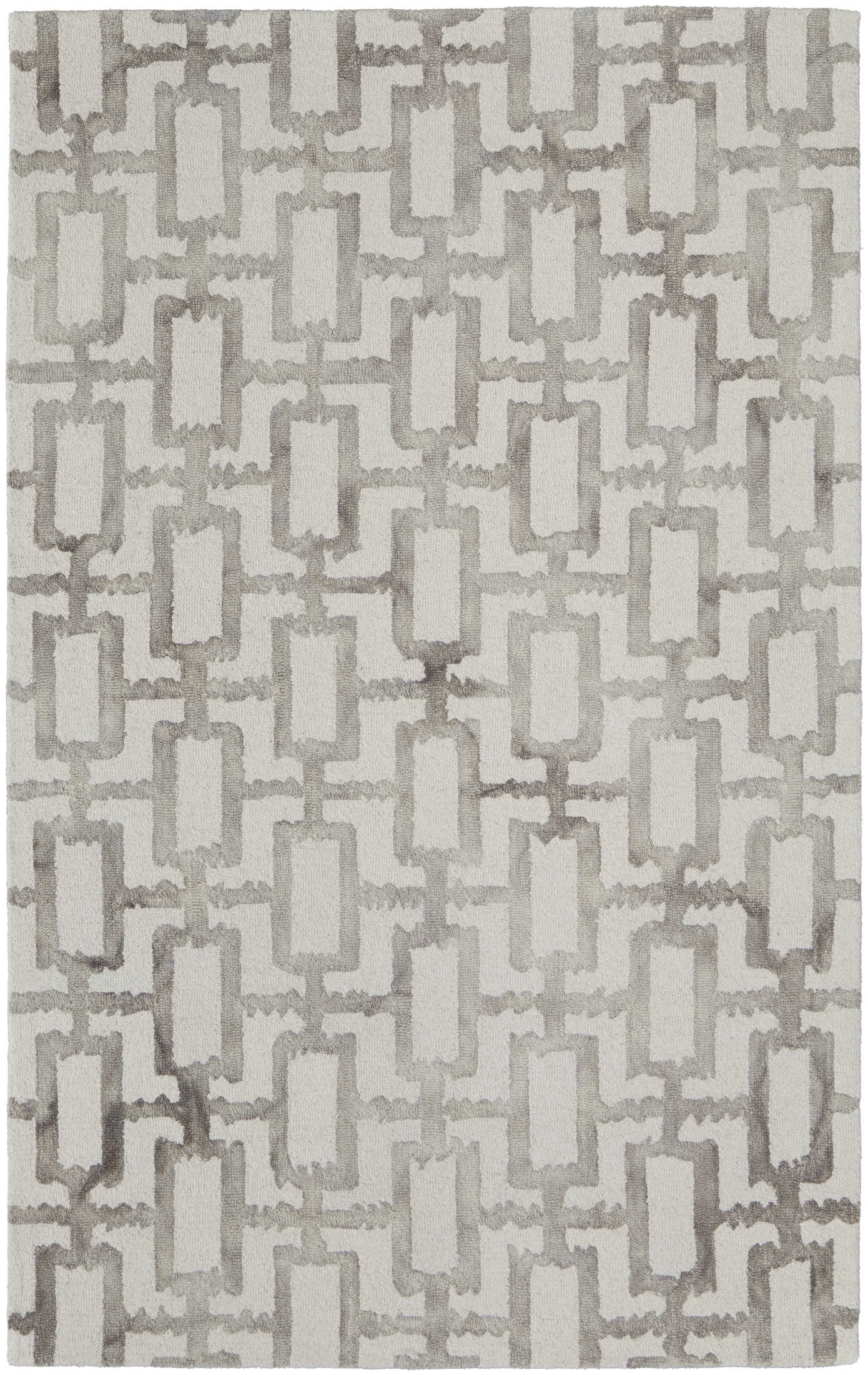 Handmade Geometric Wool Tufted Rug in Marengo Beige 2' x 3'