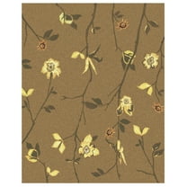Feizy Luisance Transitional Floral & Botanical, Brown/Yellow, 5'6" x 8'6" Area Rug Sheen Handmade Fade Resistant Casual Design Carpet for Living Dining Bed Room