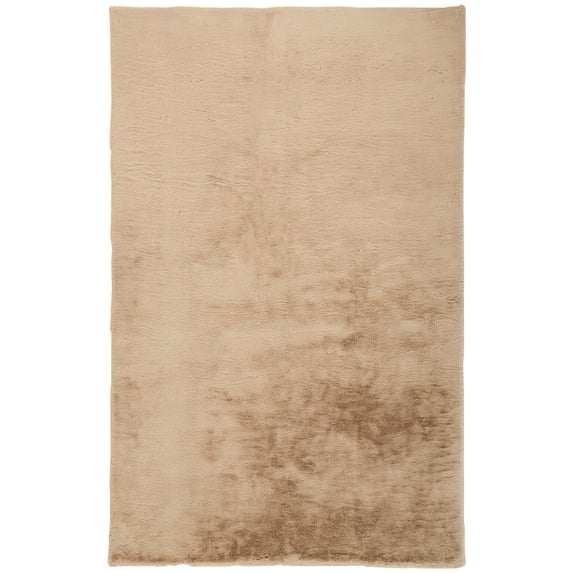 Feizy Luxe Velour Modern Solid, Tan, 2' x 3' Accent Rug Sheen Fade Resistant Casual Distressed Floor Rug for Living room Bedroom