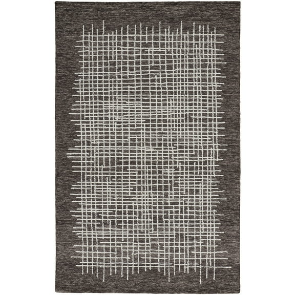 Feizy Maddox Transitional Abstract, Brown/Ivory, 8' x 10' Area Rug Easy Care Stain Resistant Kid Friendly Casual Floor Rug for Living room Bedroom
