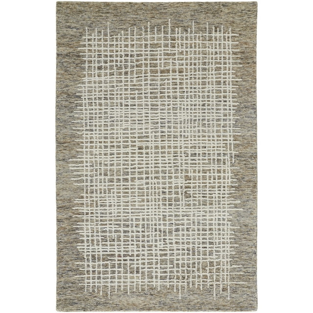 Feizy Maddox Transitional Abstract, Tan/Ivory, 3'6" x 5'6" Accent Rug Easy Care Stain Resistant Kid Friendly Casual Floor Rug for Living room Bedroom