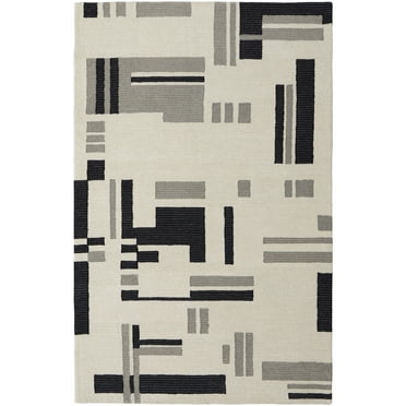 Feizy Maguire Transitional Abstract, Ivory/Taupe, 2' x 3' Accent Rug Easy Care Stain Resistant Kid Friendly Industrial Geometric Floor Rug for Living room Bedroom
