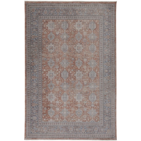 Feizy Marquette Transitional Oriental, Red/Orange/Blue, 5' x 7' 2" Area Rug, Stain Fade Resistant Pet & Kid Friendly, Area Rug for Living Room and Bedroom
