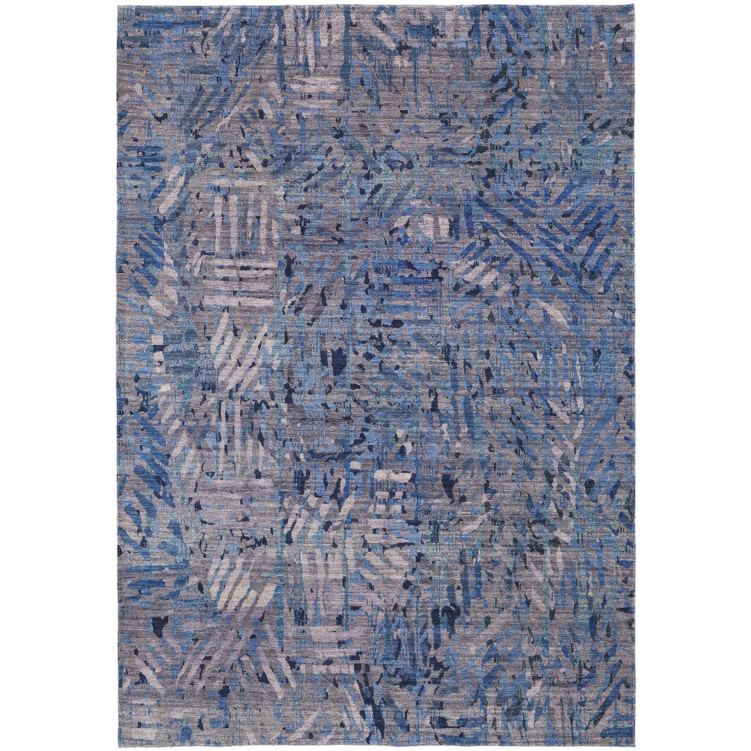 Feizy Mathis Transitional Abstract, Blue/Tan, 5'3