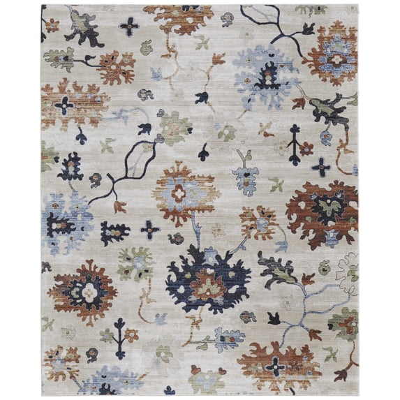 Feizy Melrose Transitional Floral & Botanical, Ivory/Red/Blue, 7' 10" x 10' 3" Area Rug, Easy Care Stain Resistant Fade Resistant, Area Rug for Living Room and Bedroom